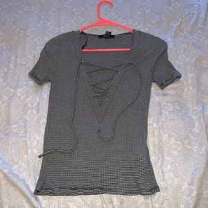 Fitted lace up shirt